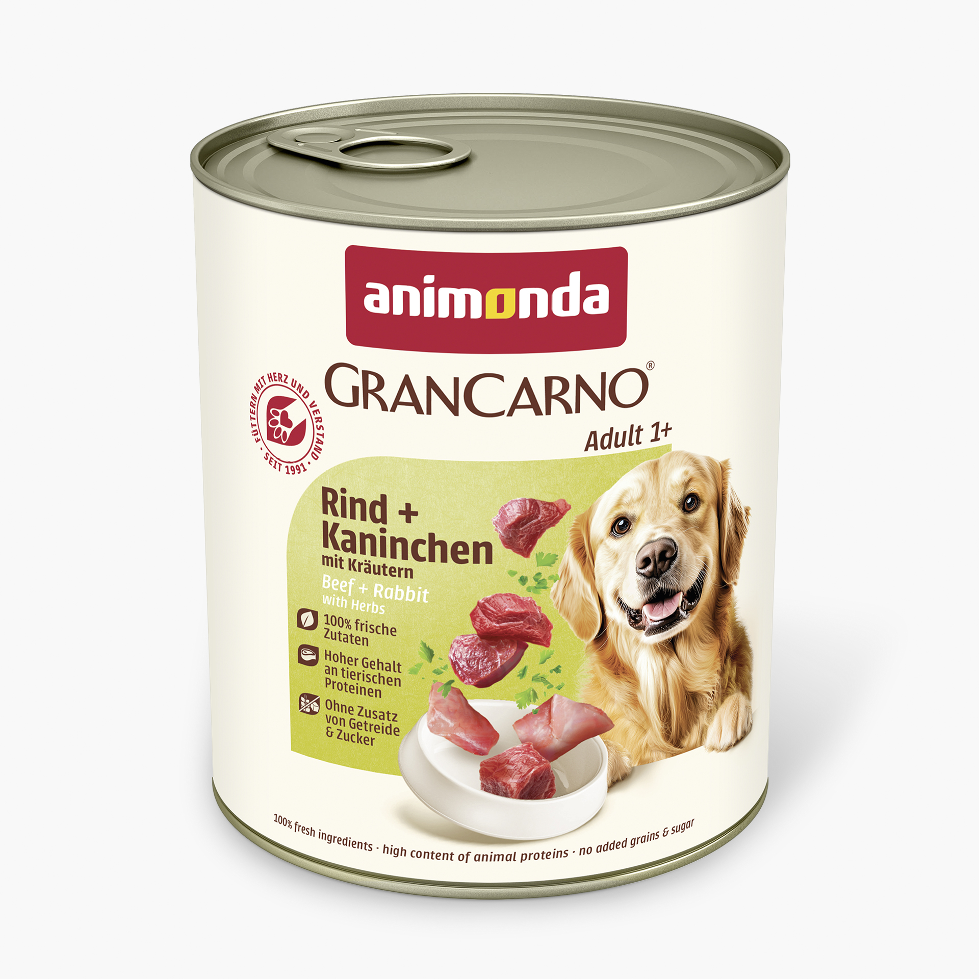 82767 animonda GranCarno Adult Rind und Kaninchen mit Kraeutern Hund Nassfutter