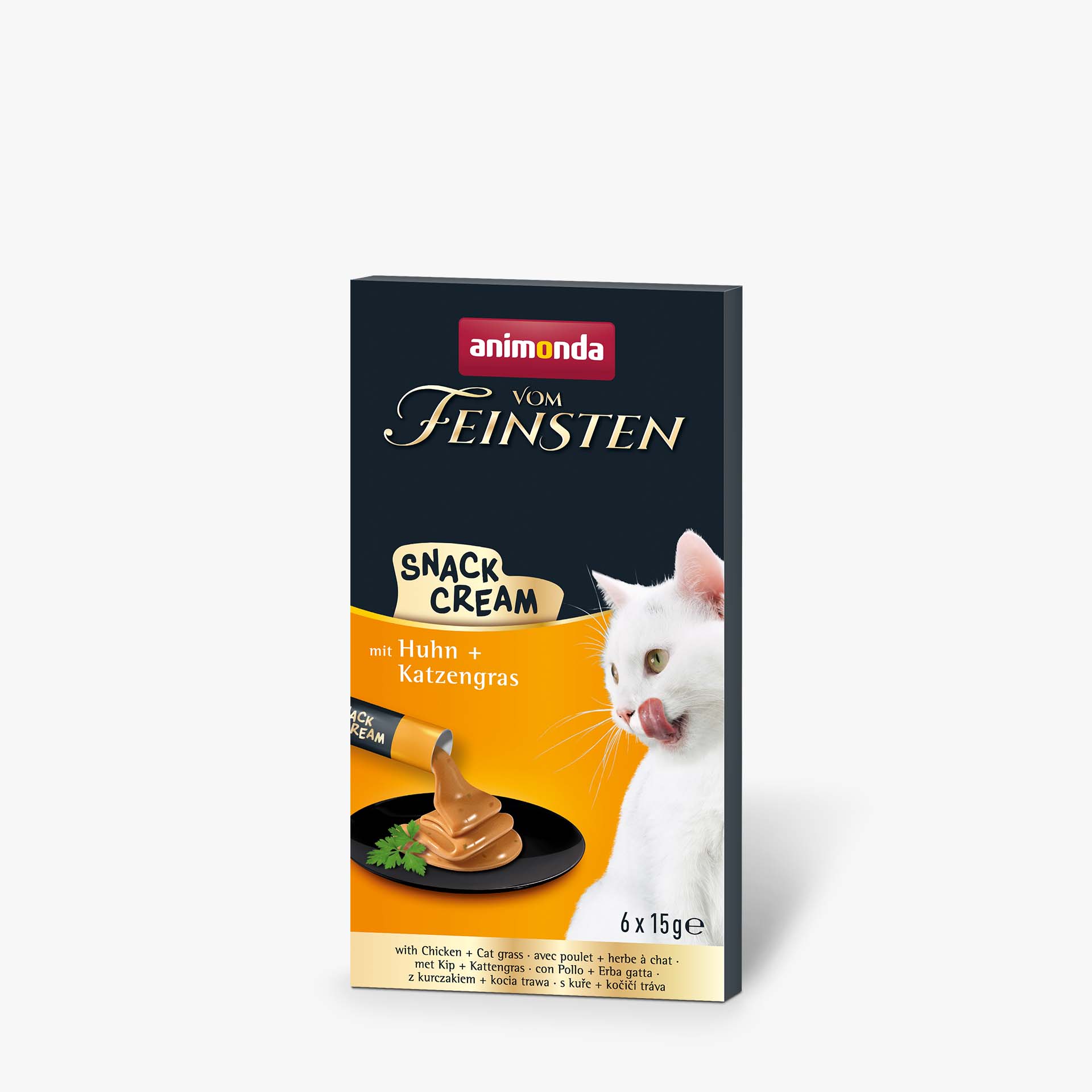 83865 animonda Vom Feinsten Adult Snack Cream mit Huhn und Katzengras Katze Snacks und Milch