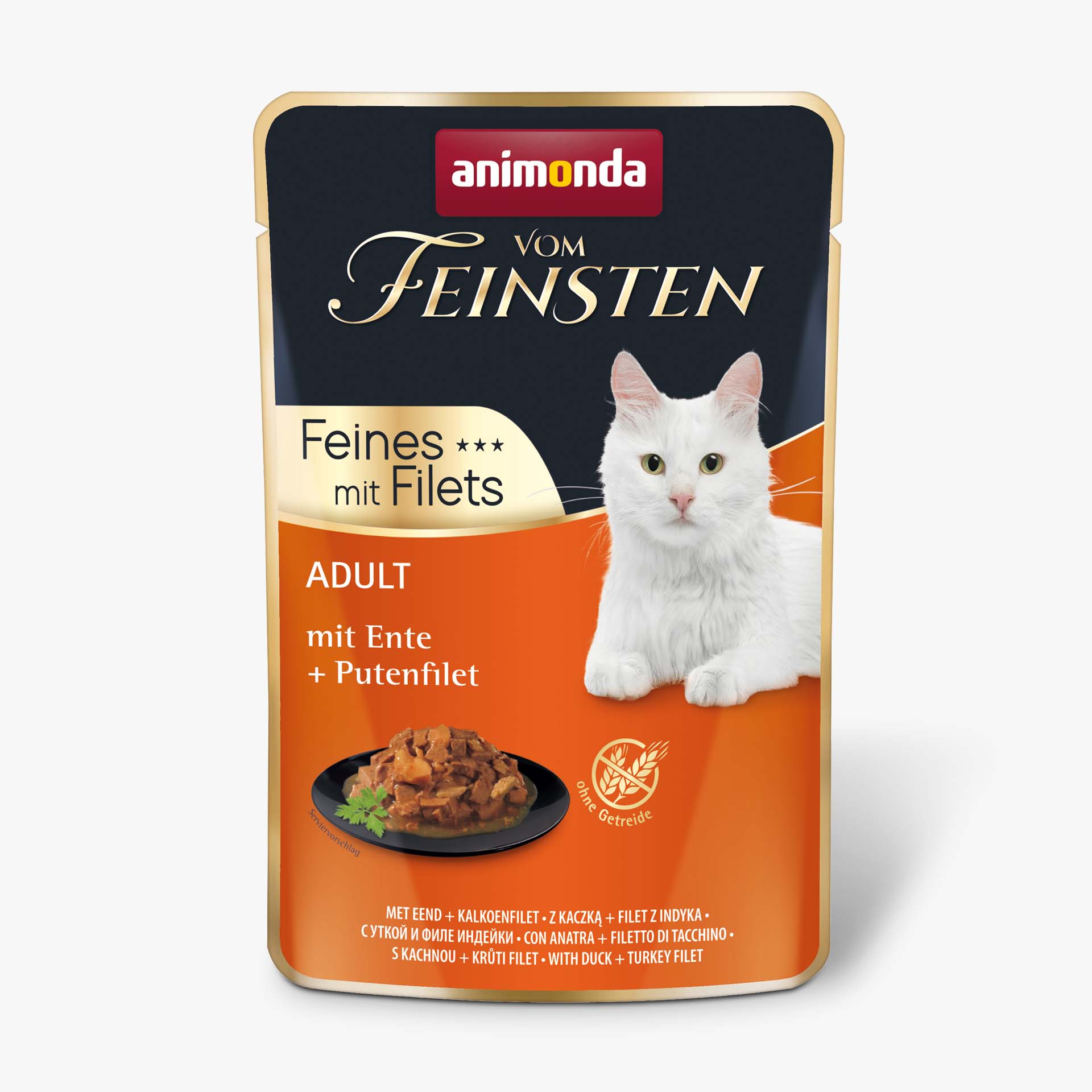 83063 animonda Vom Feinsten Adult Feines mit Filets mit Ente und Putenfilet Katze Nassfutter