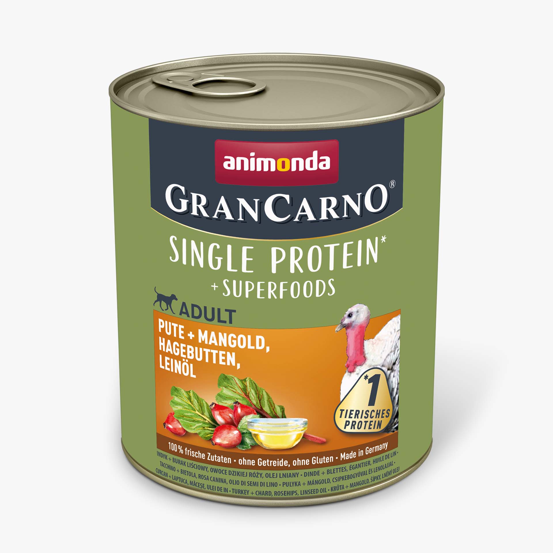 82442 animonda GranCarno Adult Superfoods Pute und Mangold Hagebutten Leinoel Hund Nassfutter 82442 animonda GranCarno Adult Superfoods Pute und Mangold Hagebutten Leinoel Hund Nassfutter