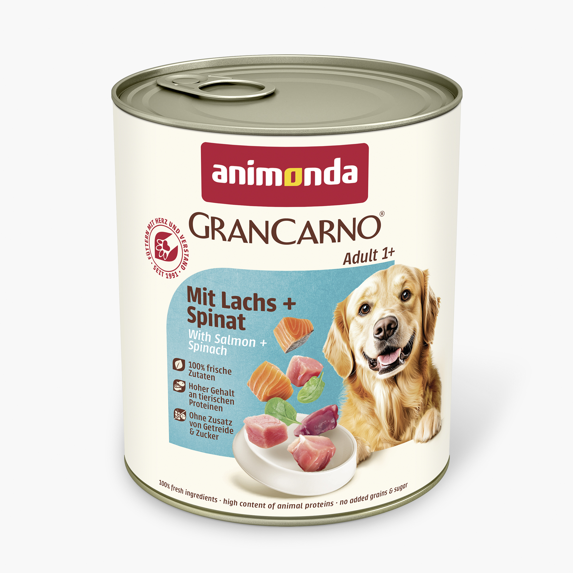 82481 animonda GranCarno Adult mit Lachs und Spinat Hund Nassfutter