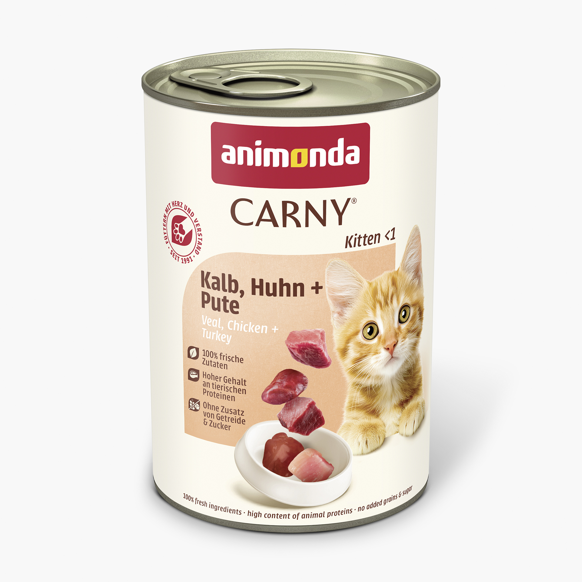 83970 animonda Carny Kitten Kalb  Huhn und Pute Katze Nassfutter