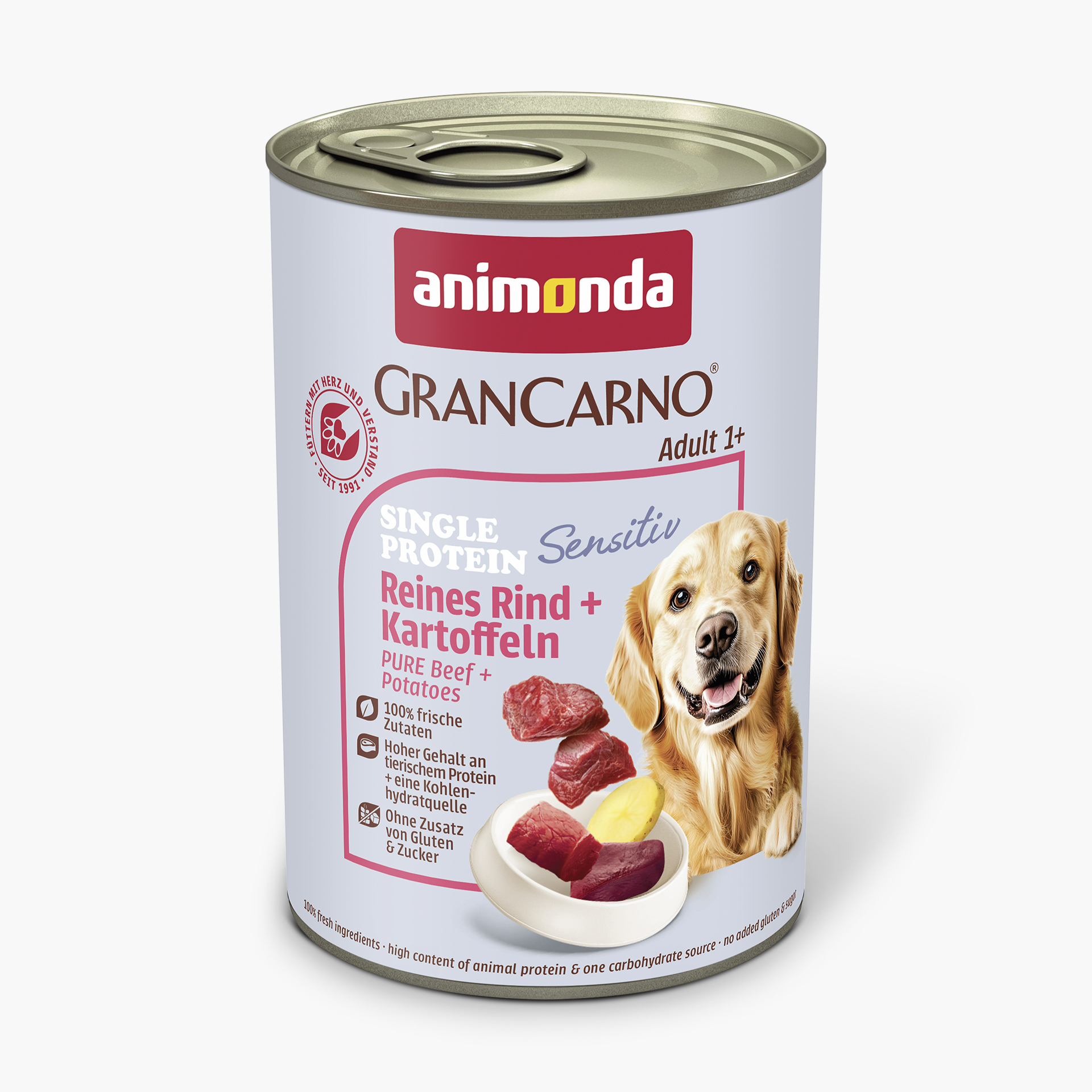 82409 animonda GranCarno Adult Sensitiv Reines Rind und Kartoffeln Hund Nassfutter