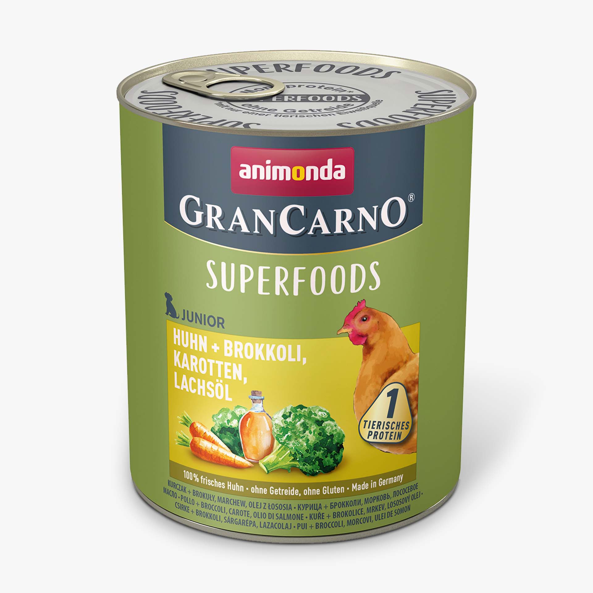 GranCarno chicken + broccoli, carrots, salmon oil Superfoods