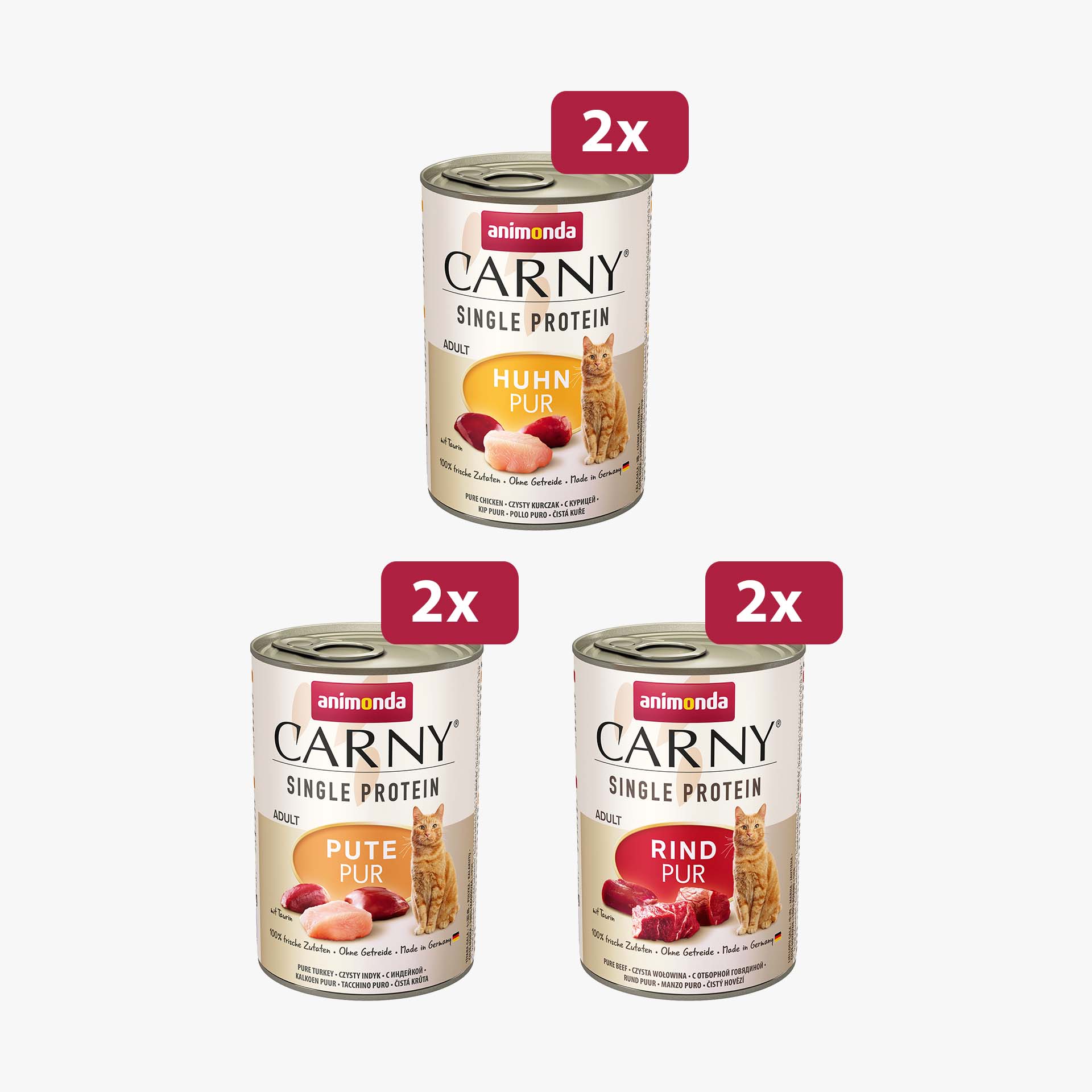 83831 animonda Carny Adult Single Protein Pur Mix Katze Nassfutter 83831 animonda Carny Adult Single Protein Pur Mix Katze Nassfutter