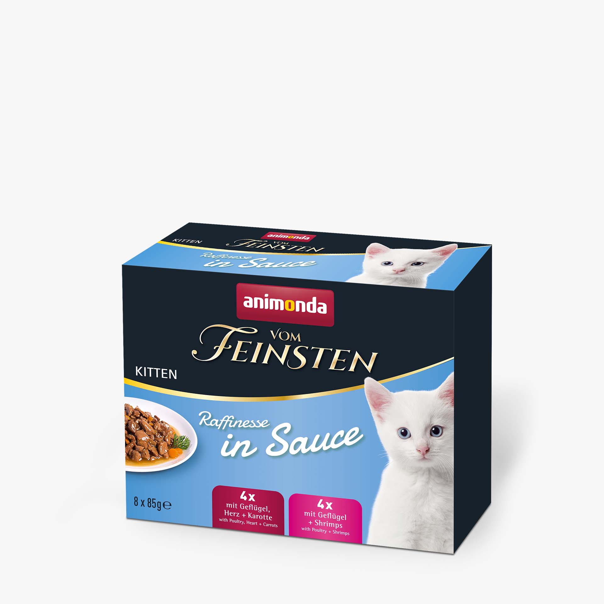 83008 animonda Vom Feinsten Kitten Raffinesse in Sauce Kitten 8 x 85g Mixpack  Katze Nassfutter