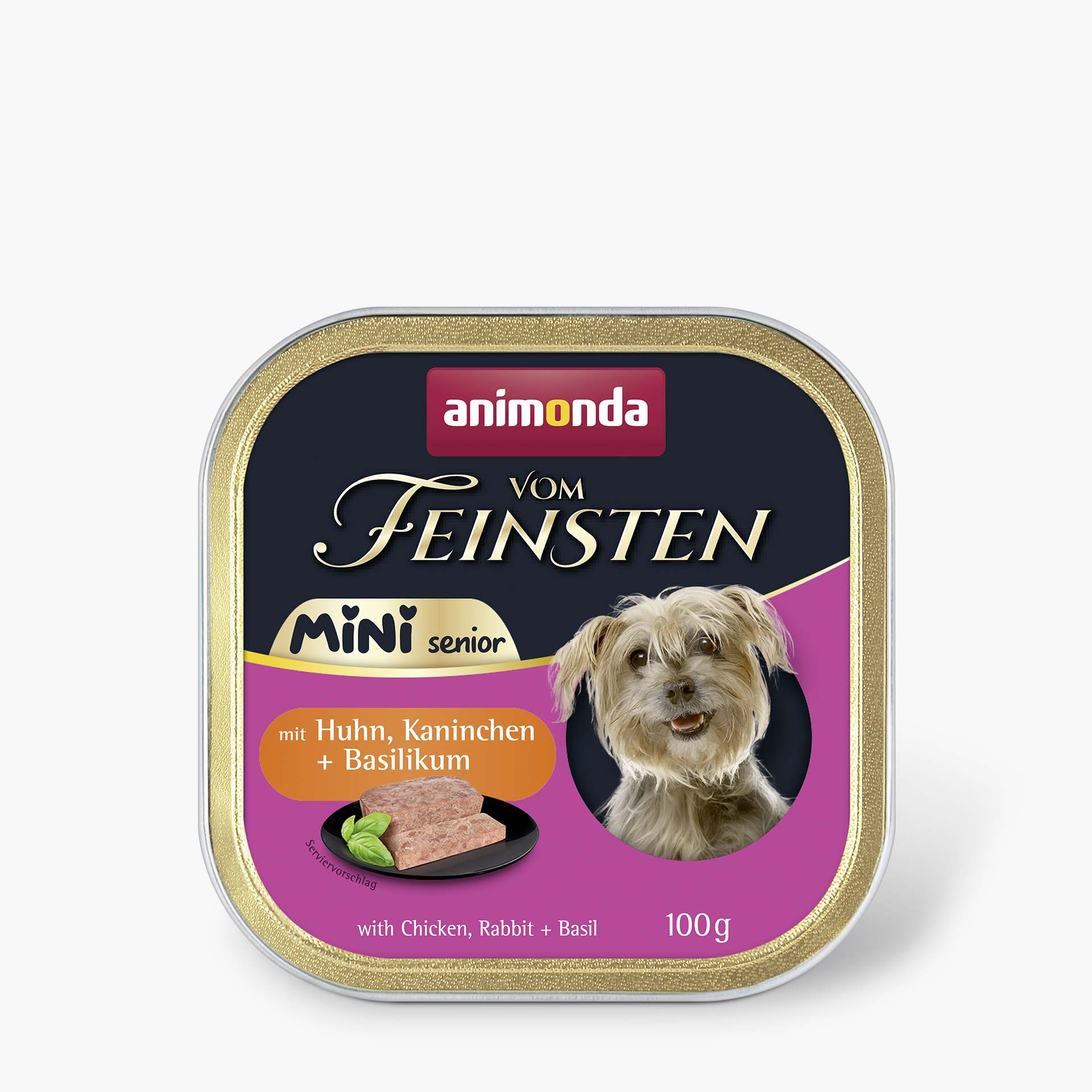 82368 animonda Vom Feinsten Senior Mini mit Huhn und Kaninchen und Basilikum Hund Nassfutter