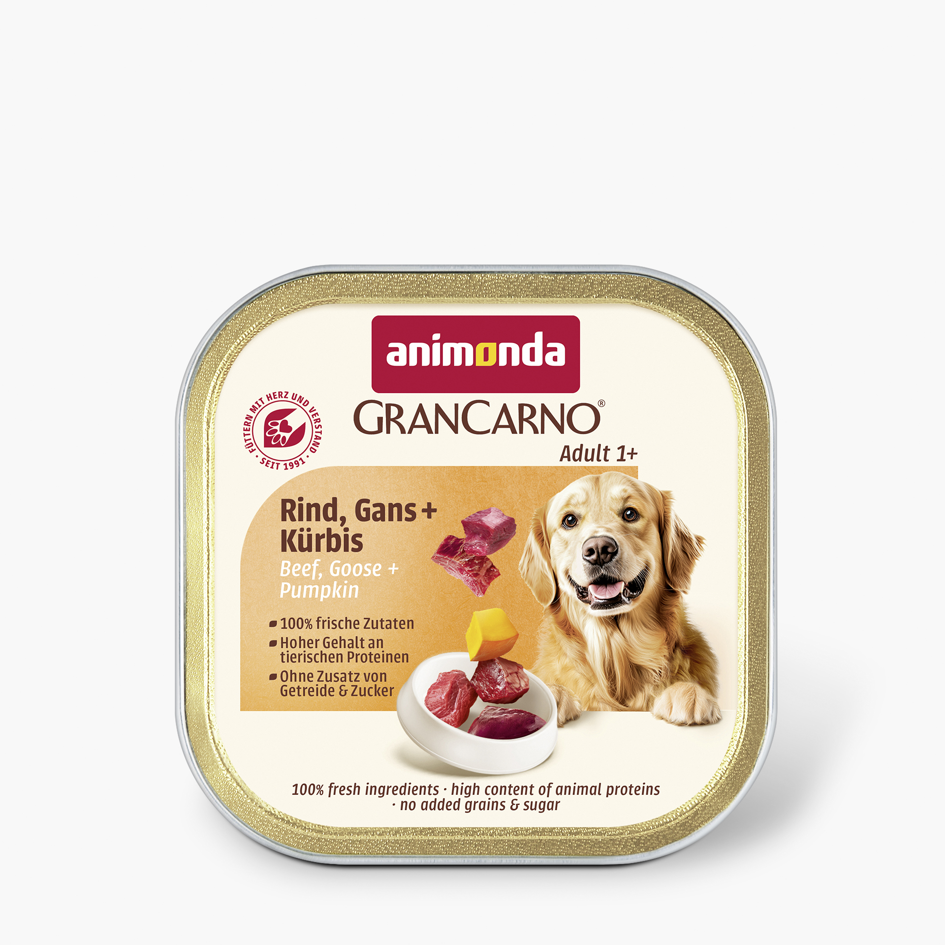 82350 animonda GranCarno Adult Country Rind  Gans und Kuerbis Hund Nassfutter