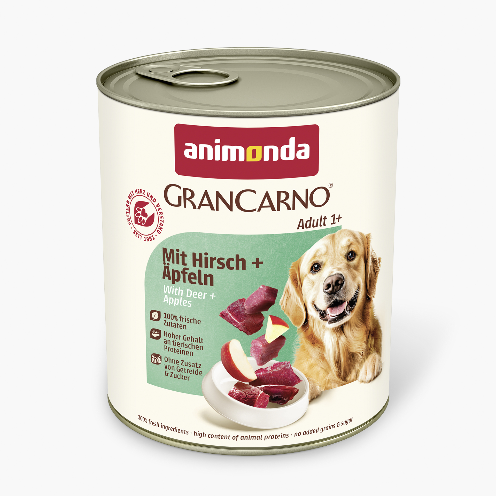 82484 animonda GranCarno Adult Mit Hirsch und Aepfeln Hund Nassfutter