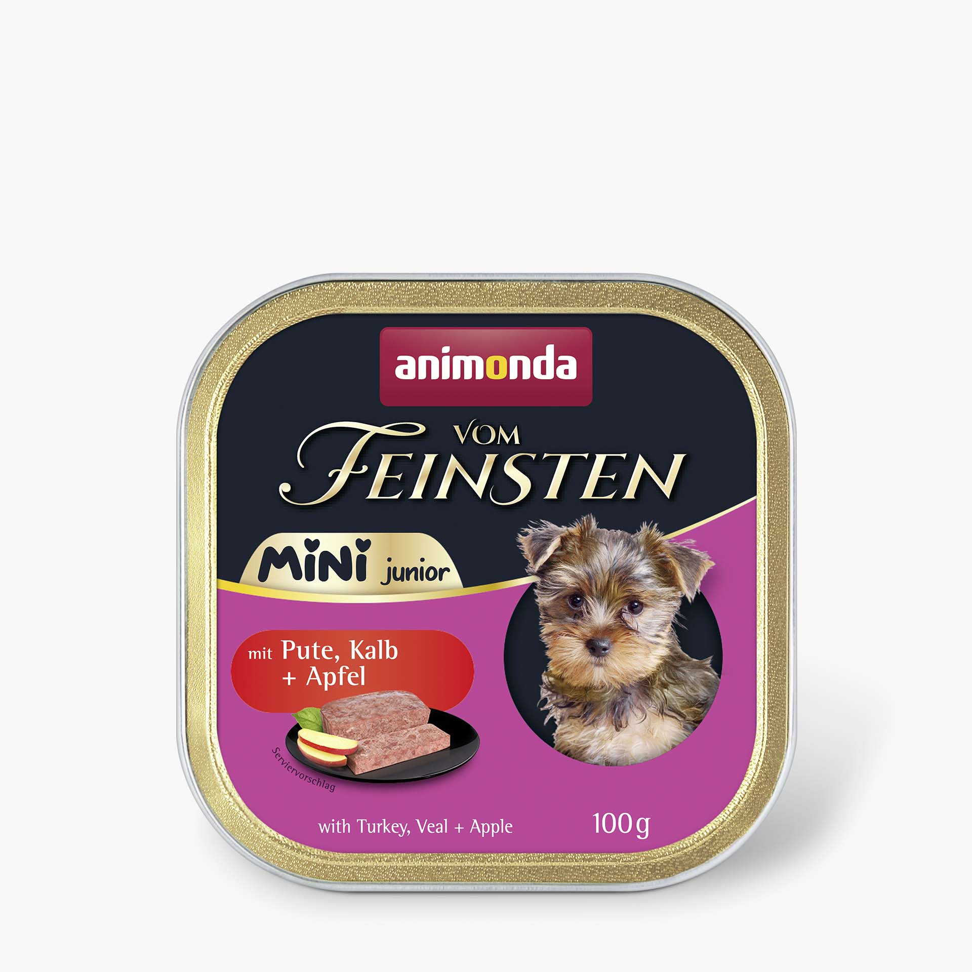 82366 animonda Vom Feinsten Junior Mini mit Pute  Kalb und Apfel Hund Nassfutter