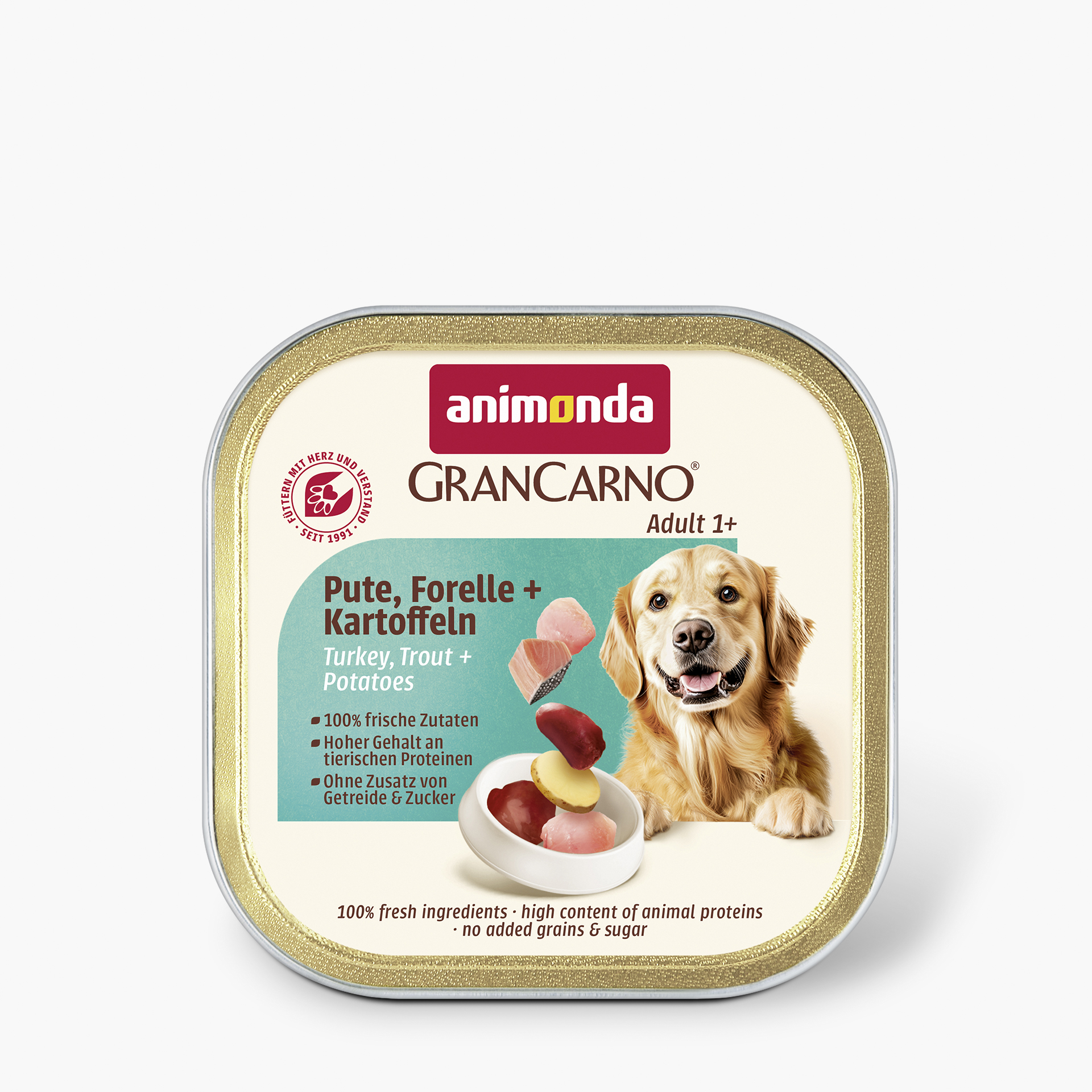 82351 animonda GranCarno Adult Country Pute  Forelle und Kartoffel Hund Nassfutter