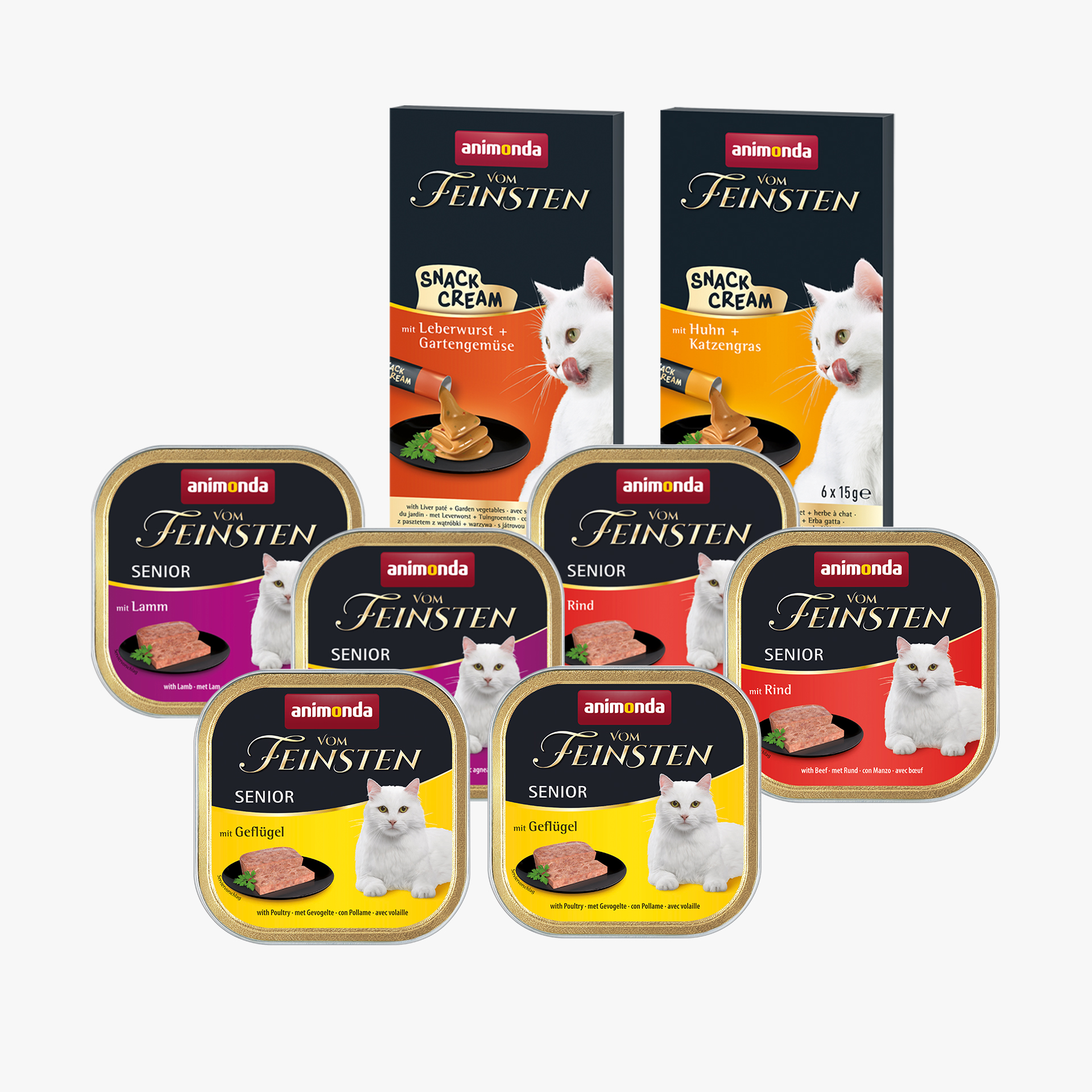 86913 animonda Vom Feinsten Adult Probierpaket Vom Feinsten Senior Katze Nassfutter Katze Nassfutter