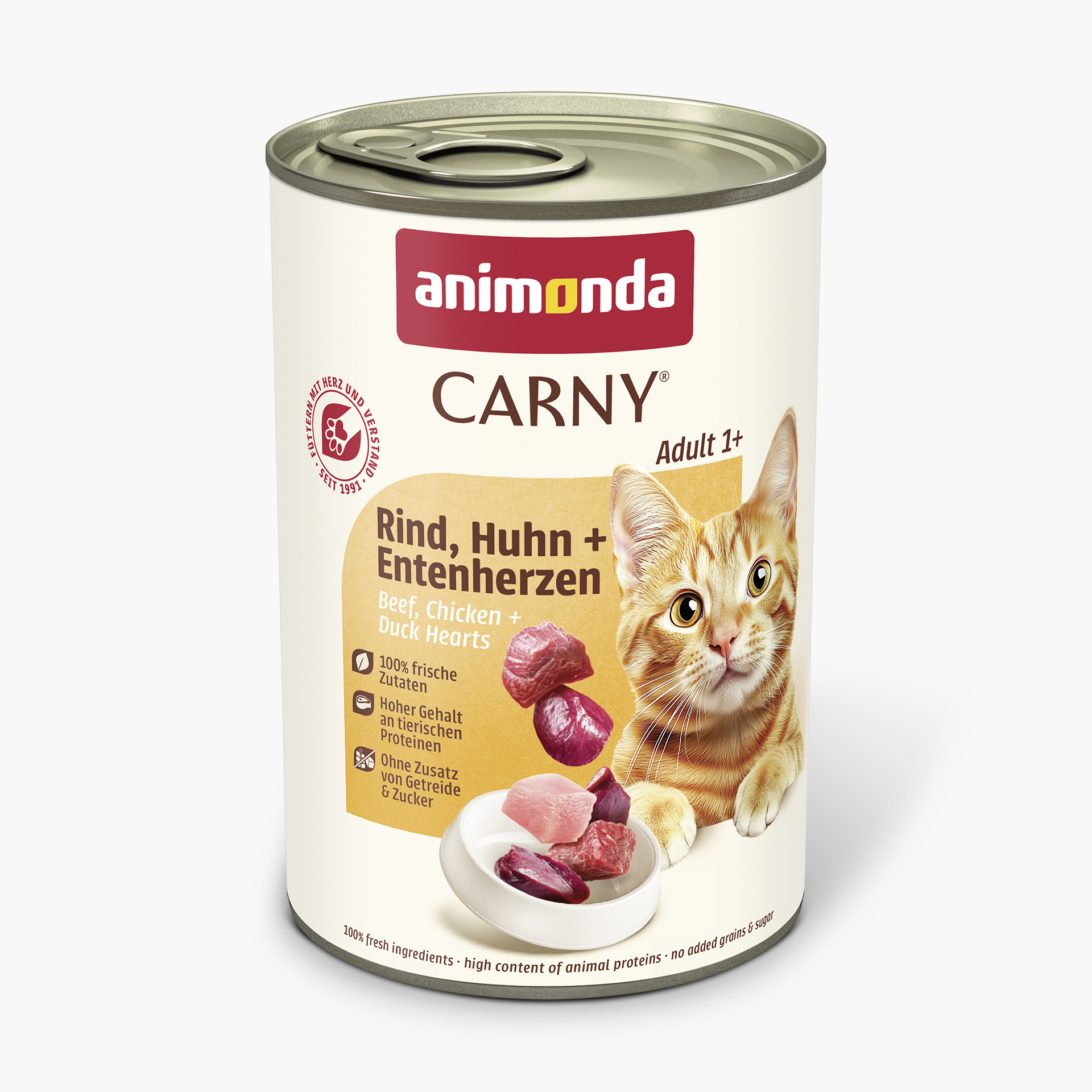 83722 animonda Carny Adult Rind  Huhn und Entenherzen Katze Nassfutter