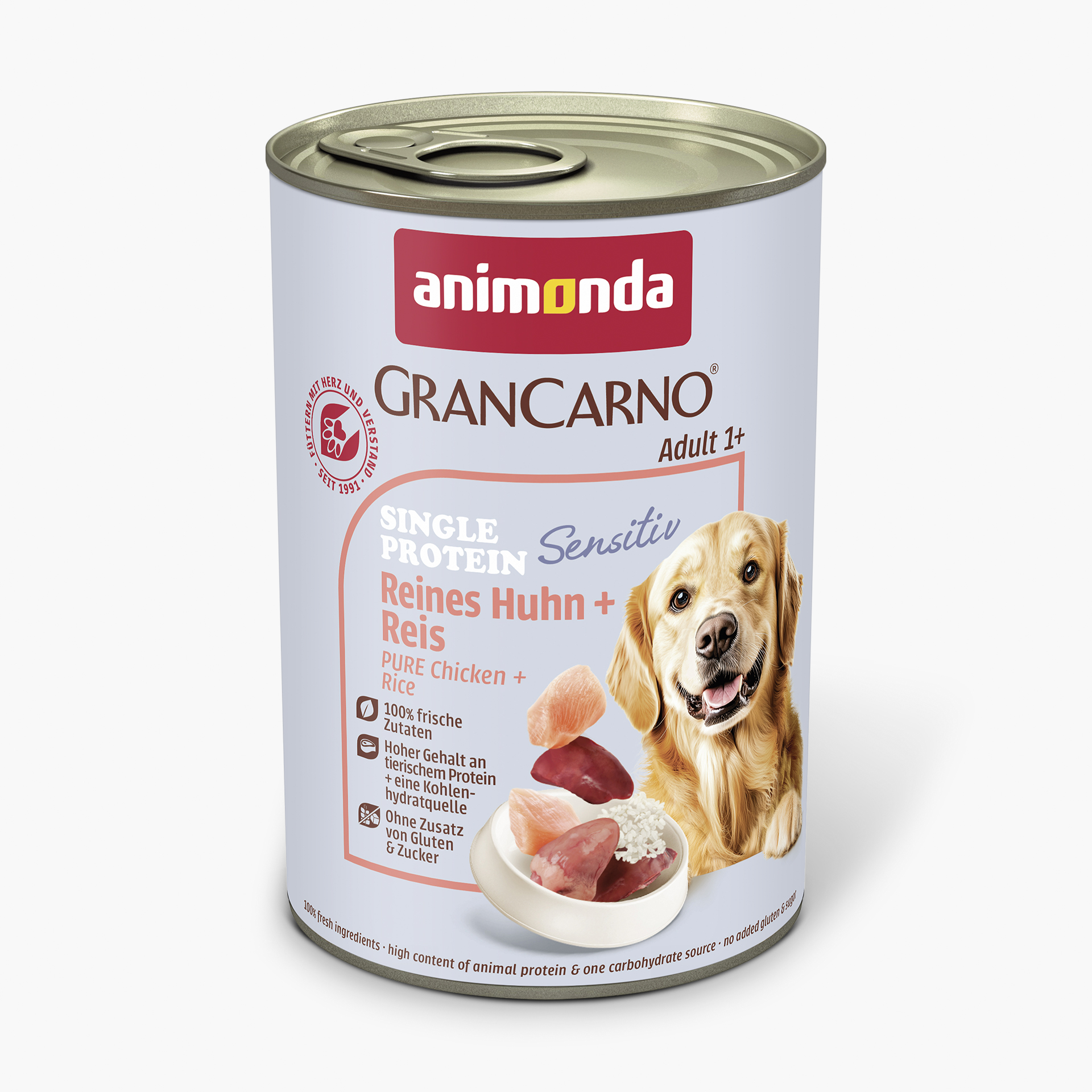 82445 animonda GranCarno Adult Sensitiv Reines Huhn und Reis Hund Nassfutter