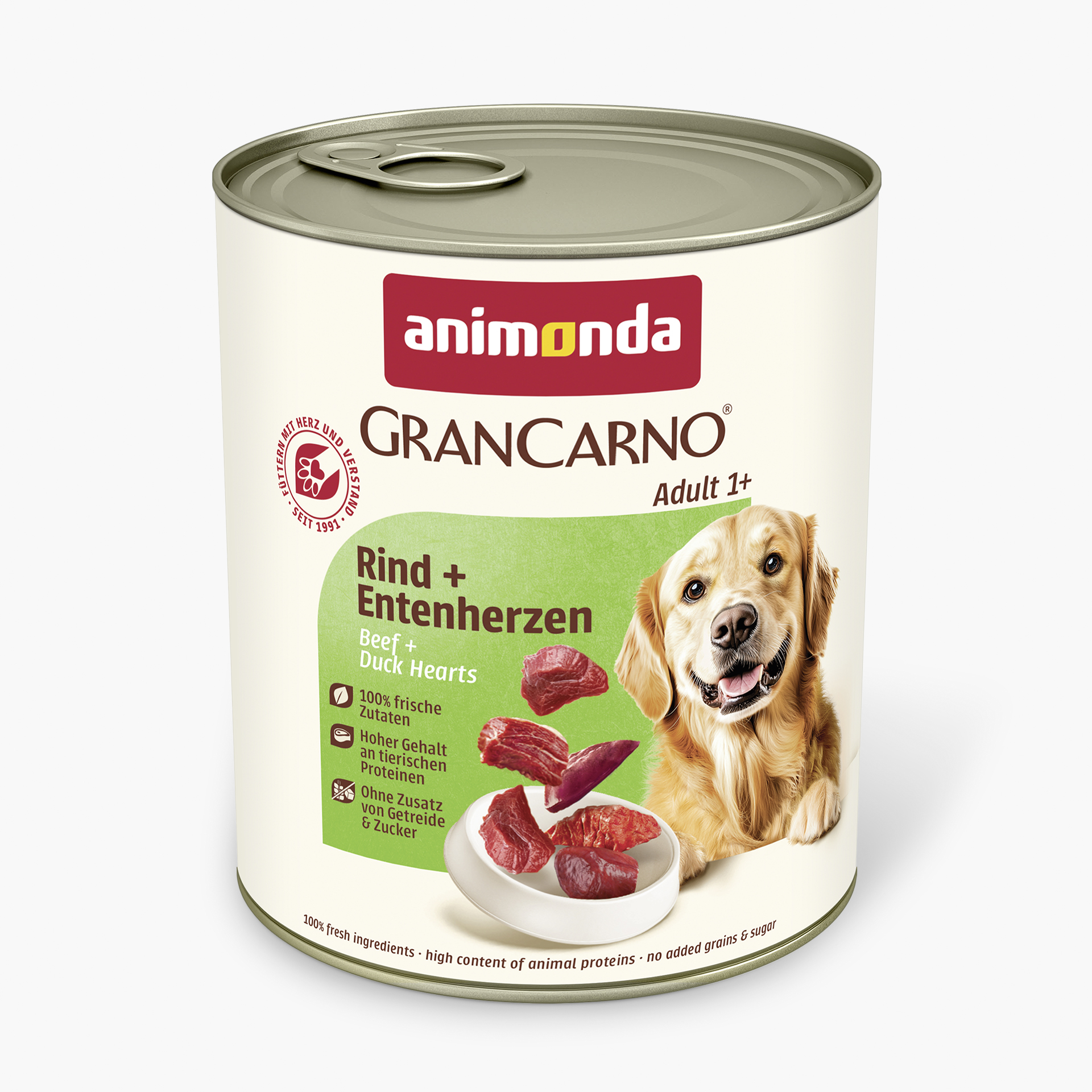 82747 animonda GranCarno Adult Rind und Entenherzen Hund Nassfutter