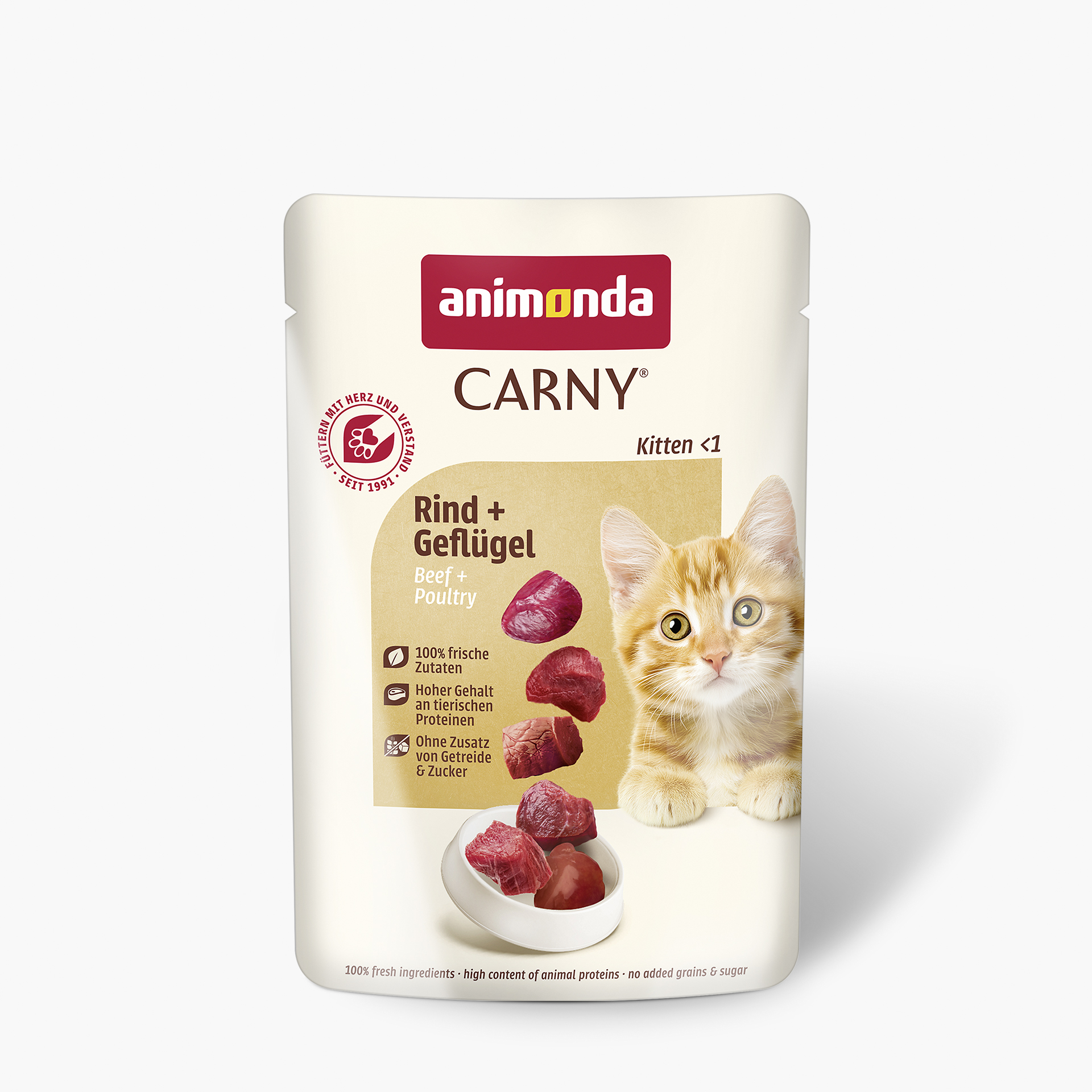 83075 animonda Carny Kitten Rind und Gefluegel Katze Nassfutter