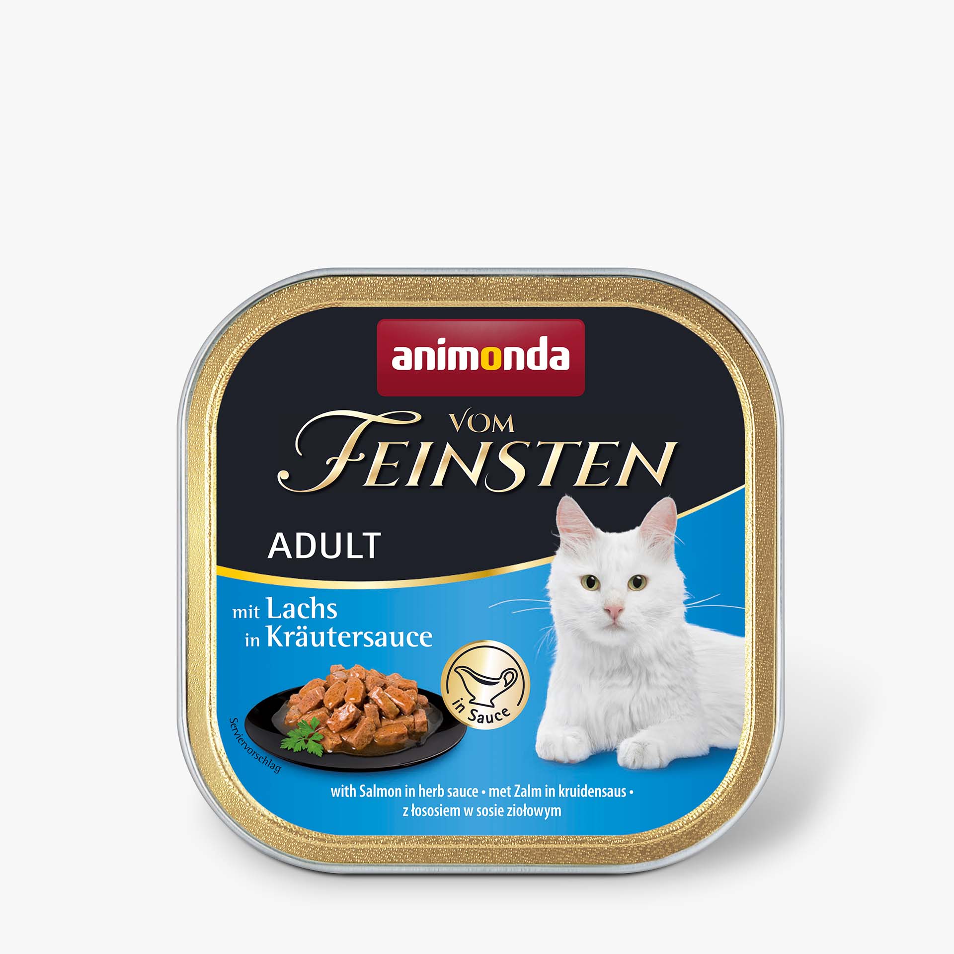 83361 animonda Vom Feinsten Adult in Sauce mit Lachs in Kraeutersauce Katze Nassfutter