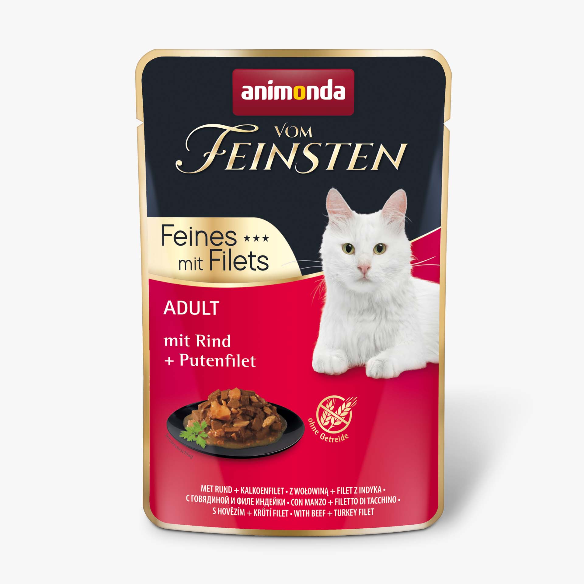 83060 animonda Vom Feinsten Adult Feines mit Filets mit Rind und Putenfilet Katze Nassfutter