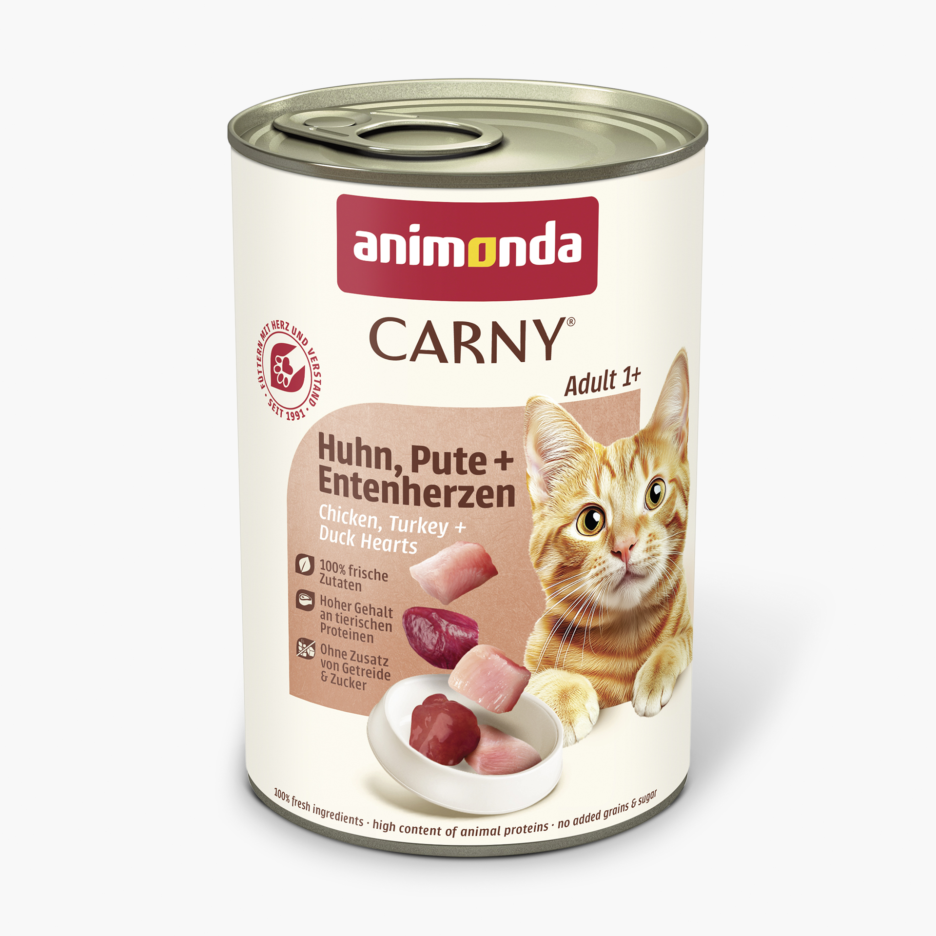 83741 animonda Carny Adult Huhn  Pute und Entenherzen Katze Nassfutter