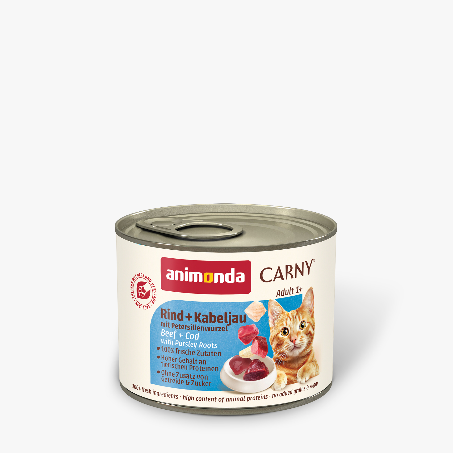 83701 animonda Carny Adult Rind und Kabeljau mit Petersilienwurzeln Katze Nassfutter