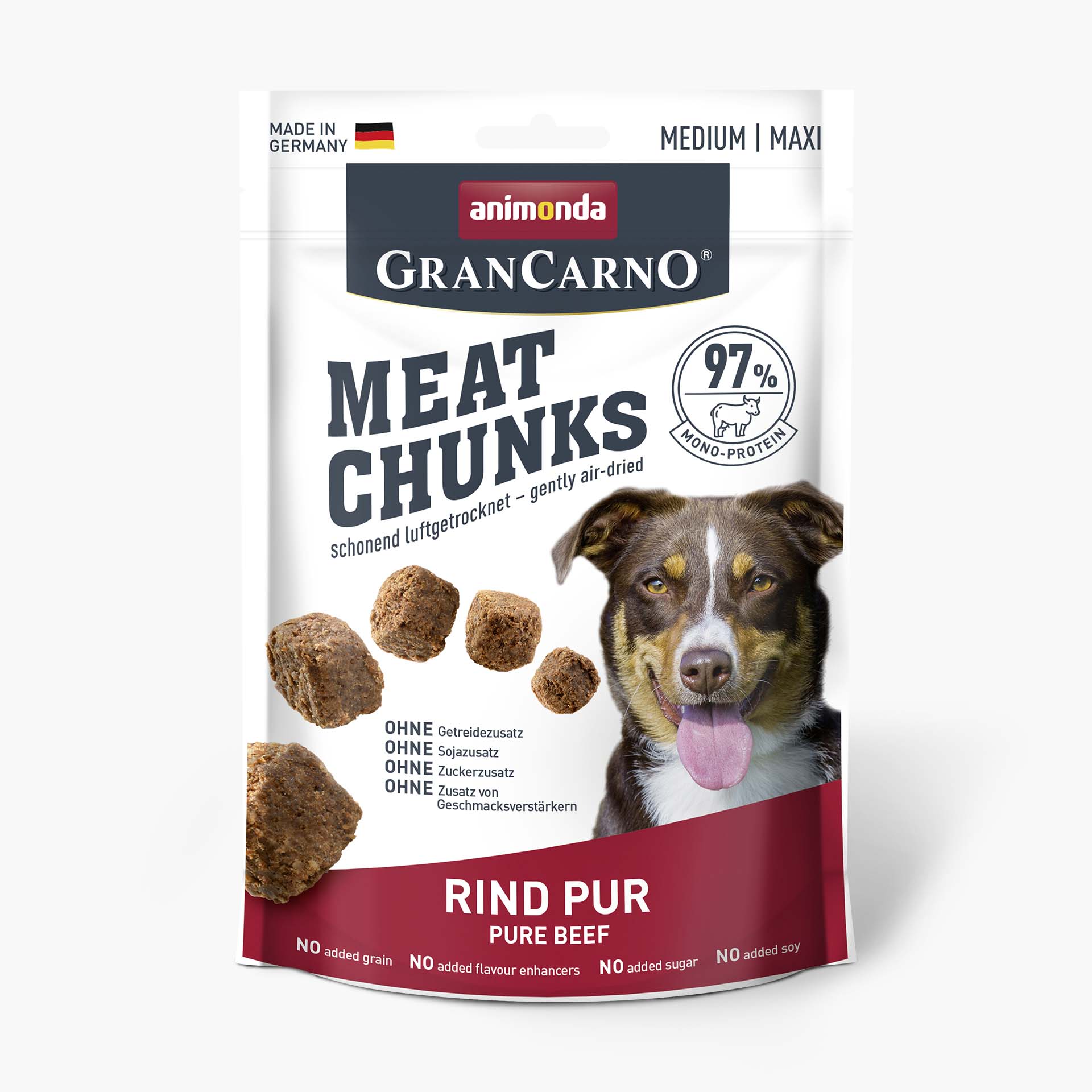 82932 GranCarno Meat Chunks Rind pur Medium Maxi 80g 2024 72dpi