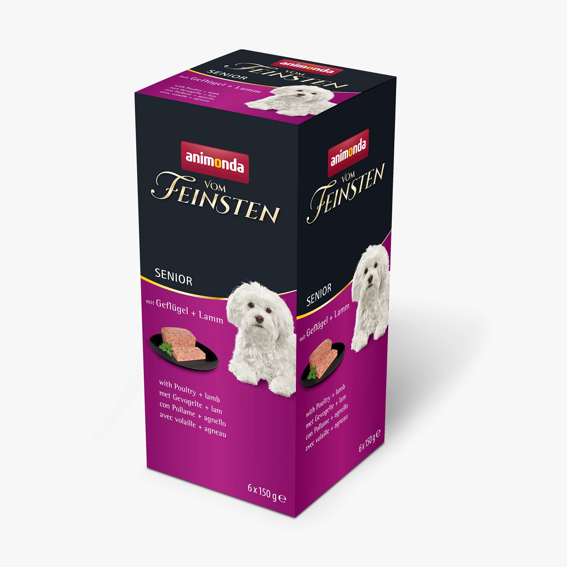84180 animonda Vom Feinsten Senior mit Gefluegel und Lamm Hund Nassfutter