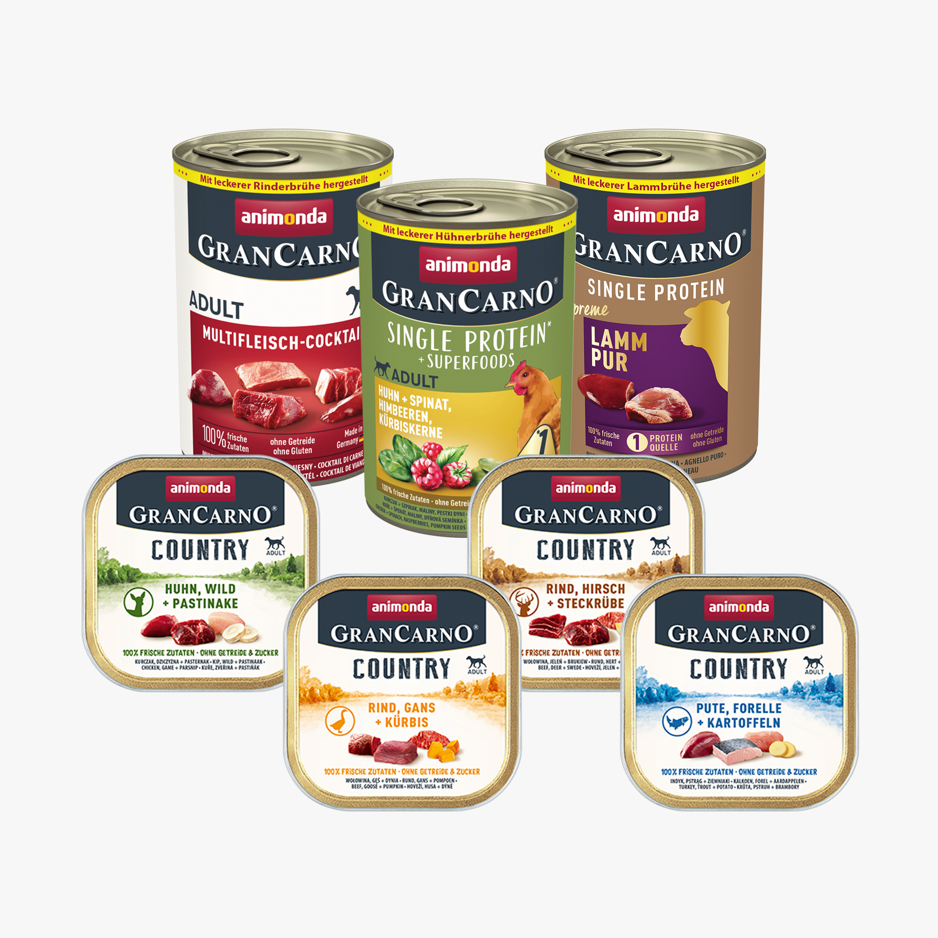 86543 animonda GranCarno Adult Probierpaket GranCarno Adult Hund Nassfutter