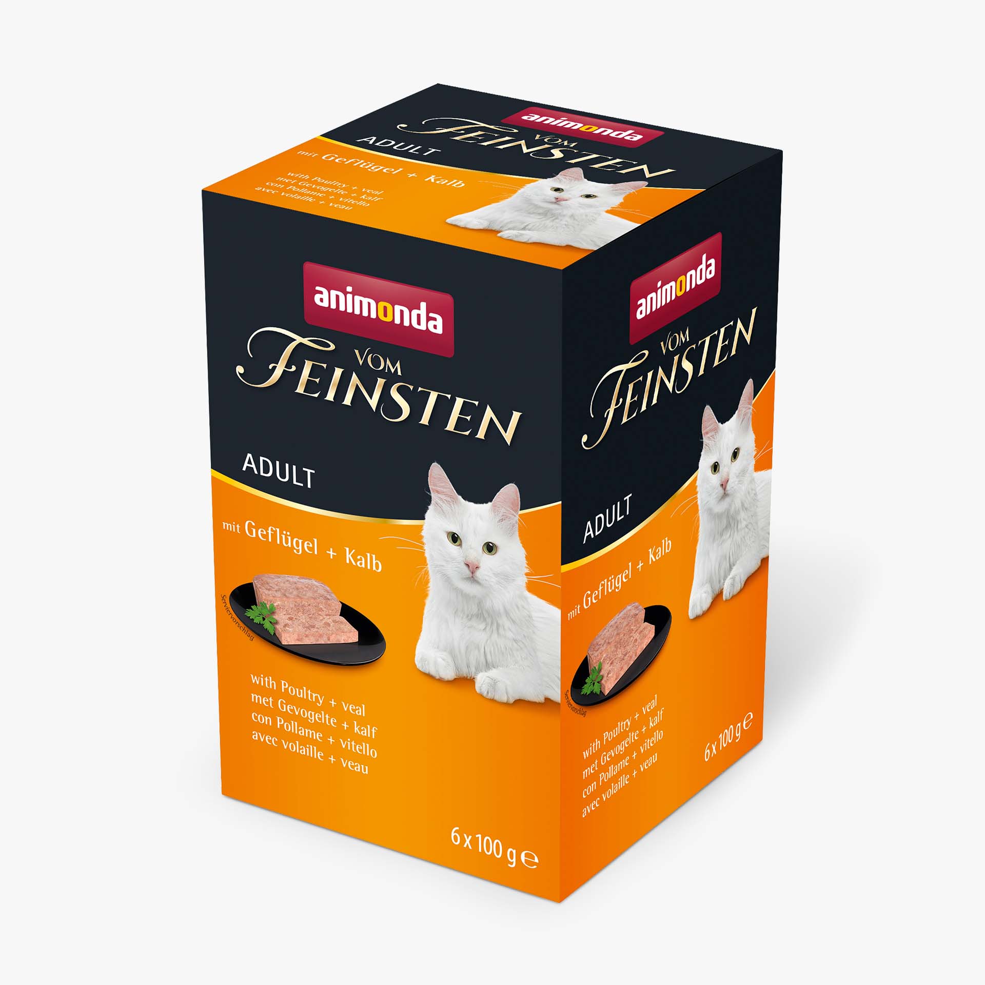 84220 animonda Vom Feinsten Adult mit Gefluegel und Kalb Katze Nassfutter