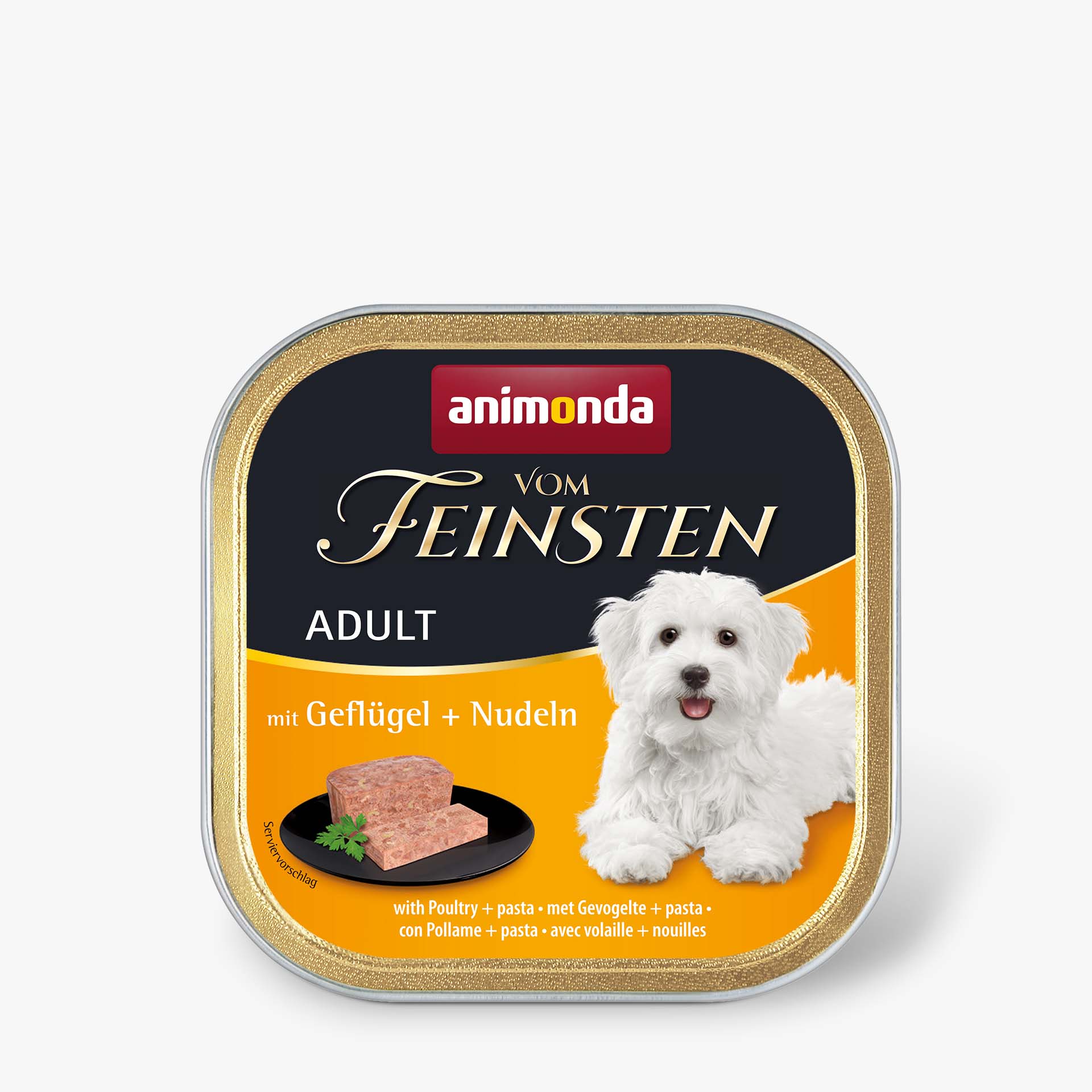82614 animonda Vom Feinsten Adult mit Gefluegel und Nudeln Hund Nassfutter