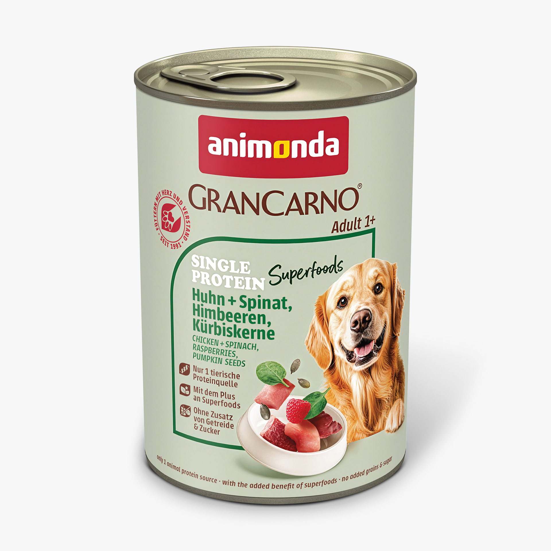 GranCarno Chicken + Spinach, Raspberries, Pumpkin Seeds Single Protein + Superfoods