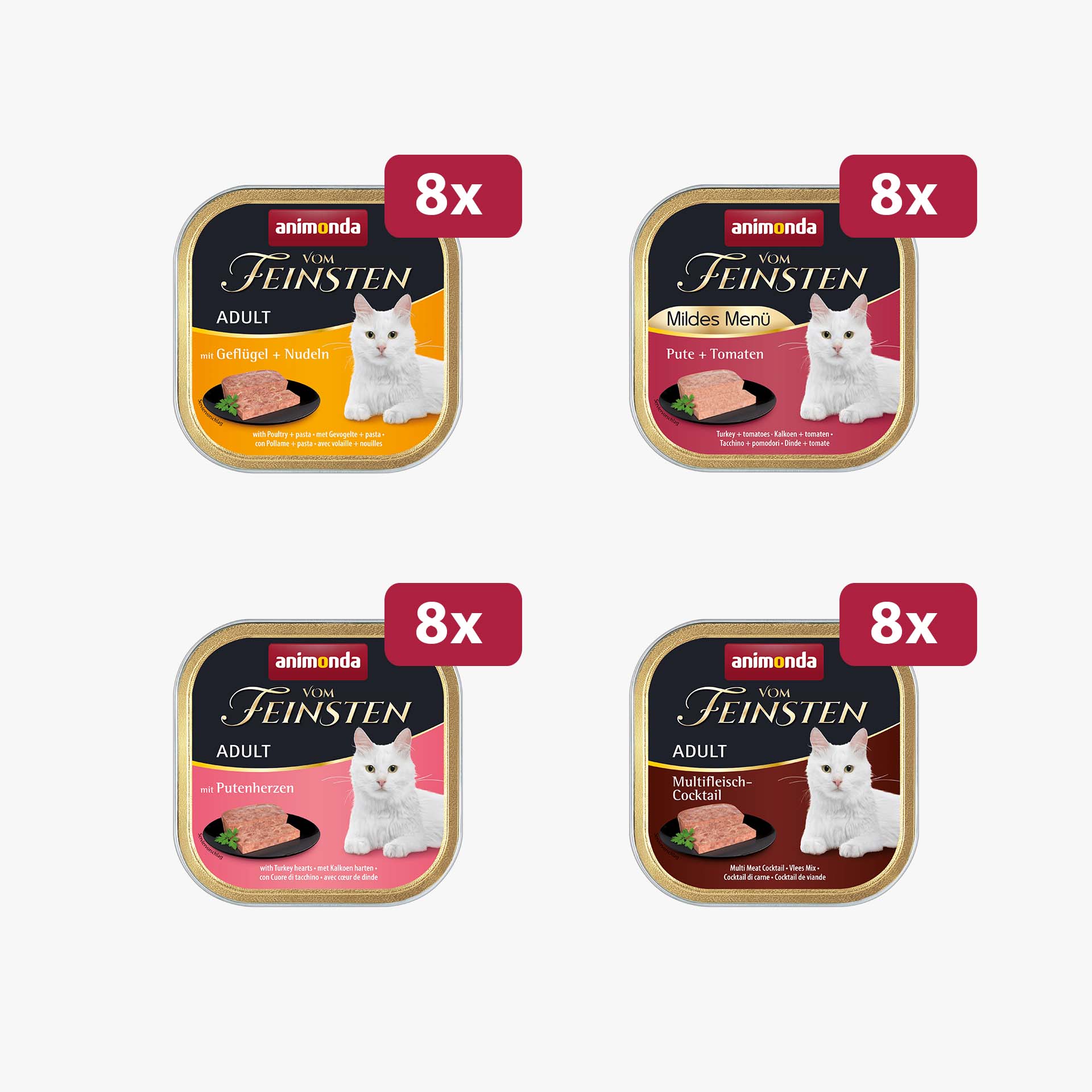 83649 animonda Vom Feinsten Adult Fleisch Vielfalt mit Gefluegel Katze Nassfutter