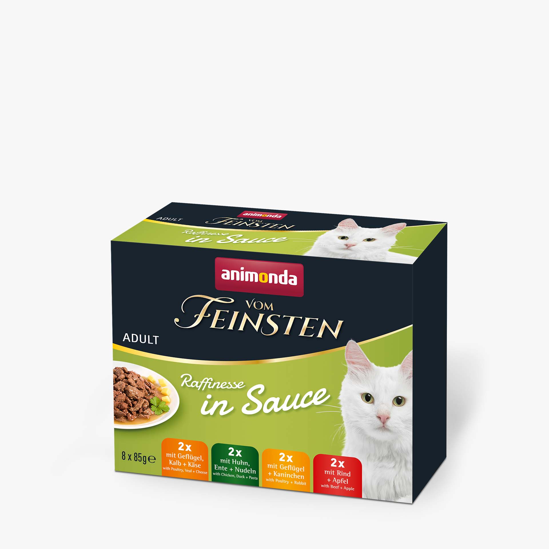 83006 animonda Vom Feinsten Adult Raffinesse in Sauce Adult 8 x 85g Mixpack  Katze Nassfutter